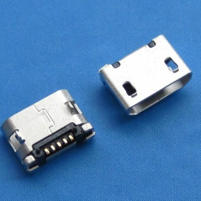 上海microUSB B type 5pin (焊腳:SMT, 外殼:前貼后插) 無(wú)翻邊有柱6.40mm