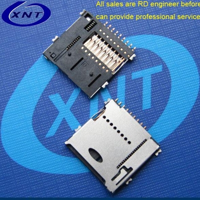 張家港TF card seat PUSH 1.4mm high solderband detection / microSD push high 1.4mm outer strip detection